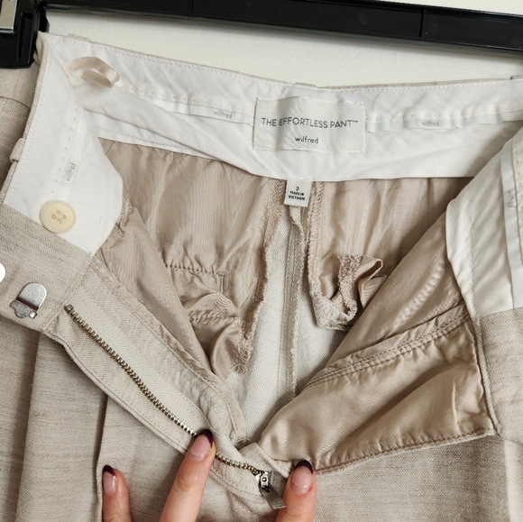 SOLD Aritzia Wilfred Neutral Tan "Effortless Pant" Linen Blend Cropped Size 2 - Picture 13 of 16